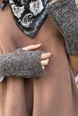 Boucle Fingerless Gloves Chocolate Melange
